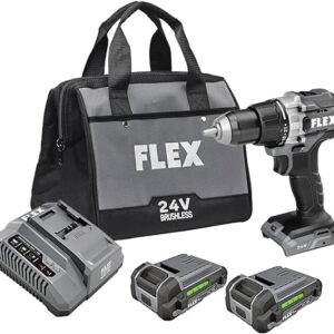 FLEX 24V Brushless Cordless 1/2-Inch 750 In-Lbs Torque 2-Speed Drill Driver Kit